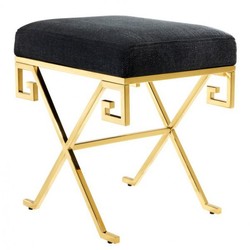 Casa Padrino Sgabello di Lusso Acciaio Inox Oro - Mobili Art Déco Vintage - 42 x 35 x 47 cm