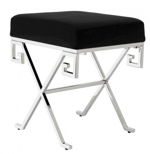 Casa Padrino luxury seat stool steel plated - Vintage Art Deco Furniture Casa Padrino luxury seat stool steel plated - Vintage Art Deco Furniture