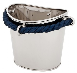 Casa Padrino Lujo Enfriador de vino Maritim niquelado - Cubitera diseño marítimo, 33 x 30 x 24 cm Casa Padrino Lujo Enfriador de vino Maritim niquelado - Cubitera diseño marítimo, 33 x 30 x 24 cm