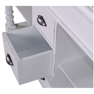 Casa Padrino Landhaus Stil Waschschrank Waschtisch inkl 2 Waschbecken mit Schubladen San Sebastian - Bad Schrank Massivholz