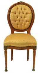 Casa Padrino Chaise Médaillon de Luxe Baroque Or Motif / Acajou Clair - Style Antique - 100 x 50 x 45 cm Casa Padrino Chaise Médaillon de Luxe Baroque Or Motif / Acajou Clair - Style Antique - 100 x 50 x 45 cm