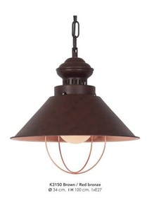 Casa Padrino Lampada a sospensione design industriale color bronzo, 34 cm diametro - Lampadario per ambienti ricercati