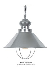 Casa Padrino Lampada a sospensione industriale in alluminio zincato, Design industriale, Colore Zincato, Diametro 34 cm Casa Padrino Lampada a sospensione industriale in alluminio zincato, Design industriale, Colore Zincato, Diametro 34 cm