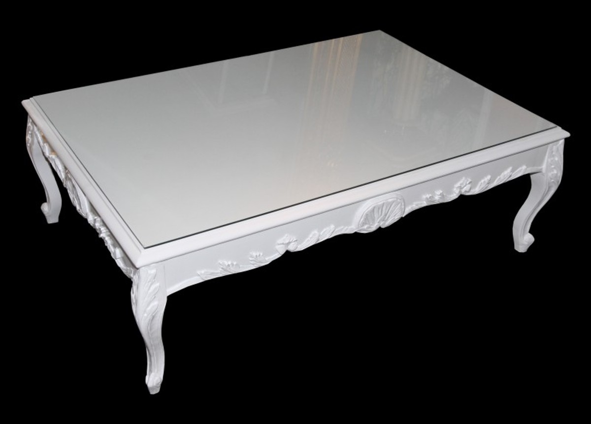 Casa Padrino Baroque Coffee Table White 120 x 85 cm - coffee table - coffee table - Limited Edition Casa Padrino Baroque Coffee Table White 120 x 85 cm - coffee table - coffee table - Limited Edition