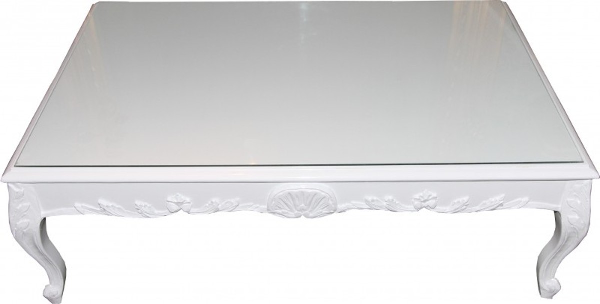 Casa Padrino Baroque Coffee Table White 120 x 85 cm - coffee table - coffee table - Limited Edition Casa Padrino Baroque Coffee Table White 120 x 85 cm - coffee table - coffee table - Limited Edition