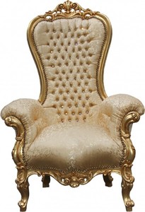 Casa Padrino Sillón Trono Barroco Majestic Medium Patrón Oro / Oro con Piedras Bling Bling, 141 x 86 x 70 cm Casa Padrino Sillón Trono Barroco Majestic Medium Patrón Oro / Oro con Piedras Bling Bling, 141 x 86 x 70 cm