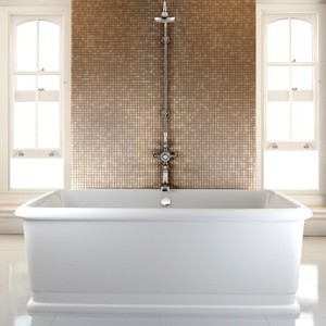 Casa Padrino freistehende Badewanne BLon, rechteckiges Retro Design, Weiß, 1800 x 850 x 630 mm Casa Padrino freistehende Badewanne BLon, rechteckiges Retro Design, Weiß, 1800 x 850 x 630 mm