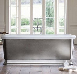 Casa Padrino Vasca da bagno centro stanza rettangolare 1800mm BLon Argento - Vasca Retro Antica Casa Padrino Vasca da bagno centro stanza rettangolare 1800mm BLon Argento - Vasca Retro Antica