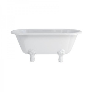 Casa Padrino Jugendstil Badewanne freistehend 1500mm BWin Weiß - Freistehende Retro Antik Badewanne