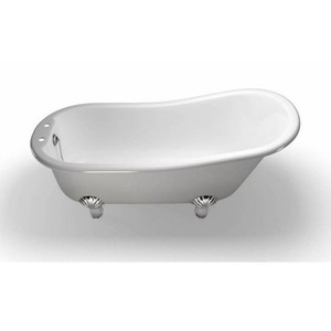 Casa Padrino Jugendstil Badewanne Naturstein freistehend 1700mm BHan Weiß - Freistehende Retro Barock Antik Badewanne