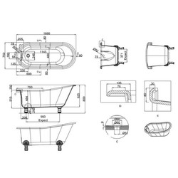 Casa Padrino Nouveau bath stone freestanding 1700mm Bhan White - Freestanding Retro baroque antique bathtub Casa Padrino Nouveau bath stone freestanding 1700mm Bhan White - Freestanding Retro baroque antique bathtub