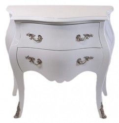 Casa Padrino Baroque Chest of Drawers in Antique Style High-Gloss White - Luxurious Wooden Sideboard - Width 80 cm x Depth 45 cm x Height 75 cm