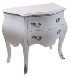 Casa Padrino Baroque Chest of Drawers in Antique Style High-Gloss White - Luxurious Wooden Sideboard - Width 80 cm x Depth 45 cm x Height 75 cm