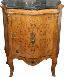 Casa Padrino Baroque Commode Mahogany Light Brown with Marble Top - 88 x 40 x 87 cm Casa Padrino Baroque Commode Mahogany Light Brown with Marble Top - 88 x 40 x 87 cm