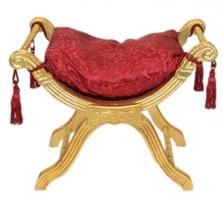 Casa Padrino baroque Tabouret - modèle tabouret bordeaux Croix / or - Meubles