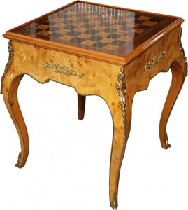 Casa Padrino Mesa de Juego Barroca Ajedrez / Backgammon Caoba L 60 x A 60 x A 71 cm - Muebles Estilo Antiguo