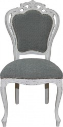 Casa Padrino Chaise Dîner baroque sans accoudoirs gris / blanc antique - Chaise design - qualité de luxe Casa Padrino Chaise Dîner baroque sans accoudoirs gris / blanc antique - Chaise design - qualité de luxe