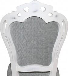 Casa Padrino Chaise Dîner baroque sans accoudoirs gris / blanc antique - Chaise design - qualité de luxe Casa Padrino Chaise Dîner baroque sans accoudoirs gris / blanc antique - Chaise design - qualité de luxe