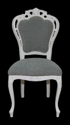 Casa Padrino Chaise Dîner baroque sans accoudoirs gris / blanc antique - Chaise design - qualité de luxe Casa Padrino Chaise Dîner baroque sans accoudoirs gris / blanc antique - Chaise design - qualité de luxe