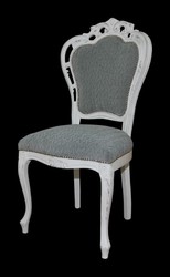 Casa Padrino Chaise Dîner baroque sans accoudoirs gris / blanc antique - Chaise design - qualité de luxe Casa Padrino Chaise Dîner baroque sans accoudoirs gris / blanc antique - Chaise design - qualité de luxe