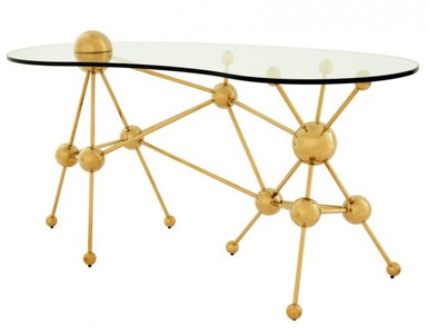 Casa Padrino Luxus Schreibtisch / Sekretär Art Deco Glas / Gold 160 x 75 x 76 cm Casa Padrino Luxus Schreibtisch / Sekretär Art Deco Glas / Gold 160 x 75 x 76 cm