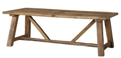 Casa Padrino Vintage Dining Table Lille, Rustic Solid Oak, Wood Color, 230 x 100 x 76 cm, Farmhouse Style Solid Wood Table Casa Padrino Vintage Dining Table Lille, Rustic Solid Oak, Wood Color, 230 x 100 x 76 cm, Farmhouse Style Solid Wood Table
