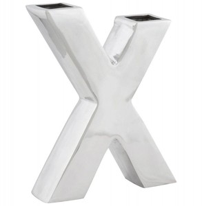 Casa Padrino Designer Vase X made of Polished Aluminium in Silver, 38 x 30 x 8 cm
