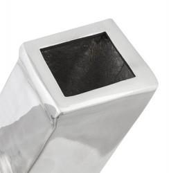 Casa Padrino Designer Vase X aus poliertem Aluminium in Silber, 38 x 30 x 8 cm Casa Padrino Designer Vase X aus poliertem Aluminium in Silber, 38 x 30 x 8 cm