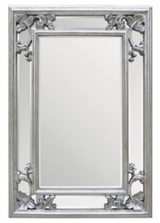 Casa Padrino baroque mirror silver 66 x H. 96 cm - Rectangular wall mirror in baroque style - Magnificent antique style wardrobe mirror - Baroque interior - Baroque furniture