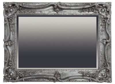 Casa Padrino miroir baroque argent antique 118 x H. 98 cm - Miroir mural rectangulaire de style baroque - Magnifique miroir d'armoire de style ancien - Intérieur baroque - Meuble baroque fait main