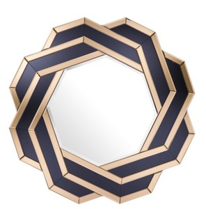 Casa Padrino Luxury Designer Wall Mirror Amber Gold 90 x 90 cm - High-Quality Stainless Steel Mirror Casa Padrino Luxury Designer Wall Mirror Amber Gold 90 x 90 cm - High-Quality Stainless Steel Mirror
