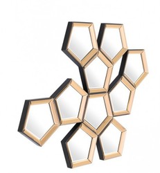 Casa Padrino Luxury Designer Wall Mirror Gold W 101 x H 87 cm - Luxury Hotel Collection Casa Padrino Luxury Designer Wall Mirror Gold W 101 x H 87 cm - Luxury Hotel Collection