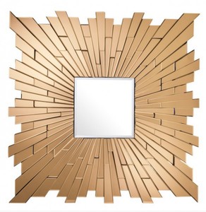 Casa Padrino Luxury Designer Wall Mirror Gold 120 x 120 cm - Art Deco Style Square Casa Padrino Luxury Designer Wall Mirror Gold 120 x 120 cm - Art Deco Style Square