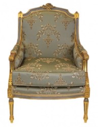 Casa Padrino Poltrona Trono Barocca Lounge Empire Motivo Verde Giada / Oro - 100 x 70 x 70 cm Casa Padrino Poltrona Trono Barocca Lounge Empire Motivo Verde Giada / Oro - 100 x 70 x 70 cm