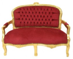 Casa Padrino Banc pour enfants style baroque - Banc élégant, Bordeaux Rouge / Or, 90 x 38 x 67 cm Casa Padrino Banc pour enfants style baroque - Banc élégant, Bordeaux Rouge / Or, 90 x 38 x 67 cm