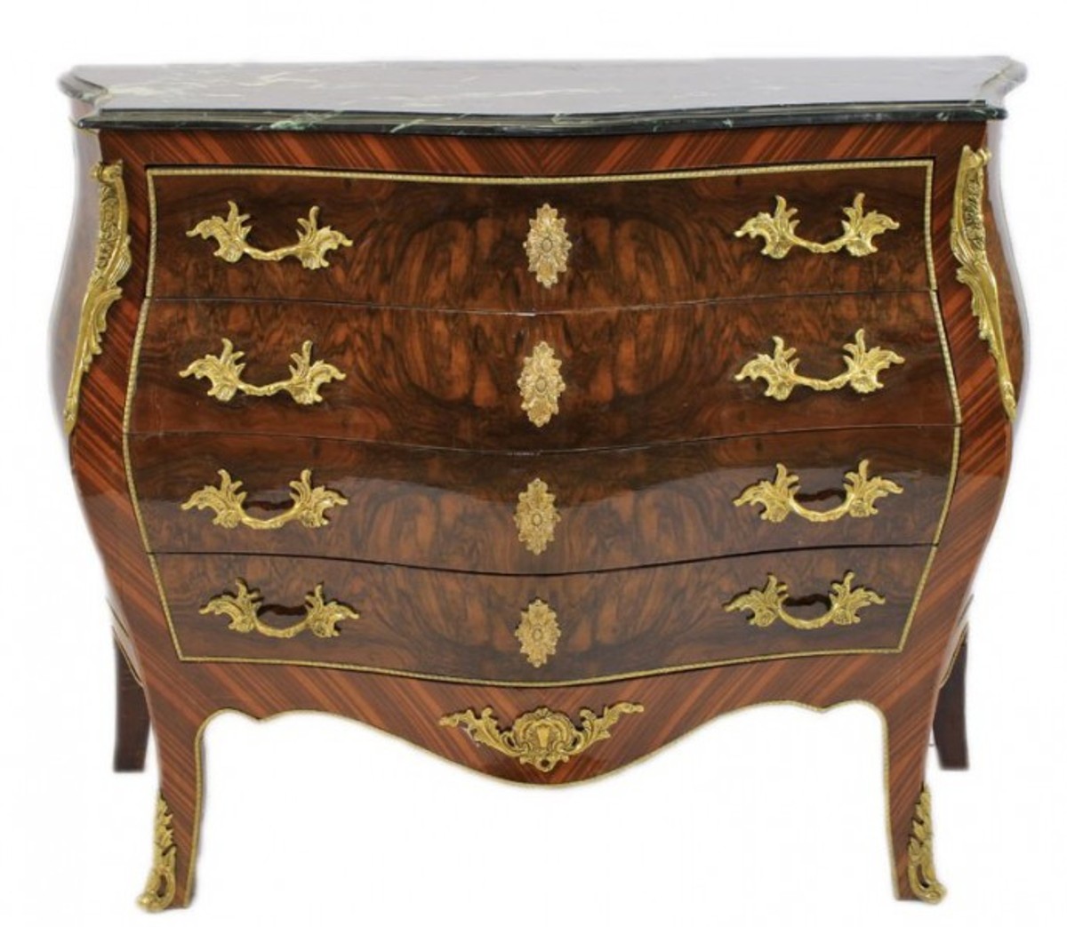 Casa Padrino Baroque chest brown with green-colored marble slab - Bombay Empire chest of drawers Casa Padrino Baroque chest brown with green-colored marble slab - Bombay Empire chest of drawers