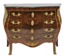 Barock Kommode Braun mit Mrmorplatte Antik Stil Barock Kommode Braun mit Mrmorplatte Antik Stil