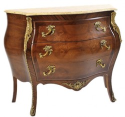 Casa Padrino Cassettiera Barocca Francese, Marrone con Piano in Marmo Crema, 110 x 50 x 90 cm Casa Padrino Cassettiera Barocca Francese, Marrone con Piano in Marmo Crema, 110 x 50 x 90 cm