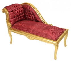 Casa Padrino Chaise Longue Baroque pour Enfant Bordeaux Rouge Motif / Or 109 x 49 x 72 cm - Meuble de Luxe Artisanal Casa Padrino Chaise Longue Baroque pour Enfant Bordeaux Rouge Motif / Or 109 x 49 x 72 cm - Meuble de Luxe Artisanal