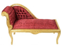 Casa Padrino Chaise Longue Baroque pour Enfant Bordeaux Rouge Motif / Or 109 x 49 x 72 cm - Meuble de Luxe Artisanal Casa Padrino Chaise Longue Baroque pour Enfant Bordeaux Rouge Motif / Or 109 x 49 x 72 cm - Meuble de Luxe Artisanal