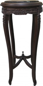 Casa Padrino Baroque XL Side Table Round Brown/Black 91 x 41 cm - Antique Style Solid Wood with Marble Top Casa Padrino Baroque XL Side Table Round Brown/Black 91 x 41 cm - Antique Style Solid Wood with Marble Top