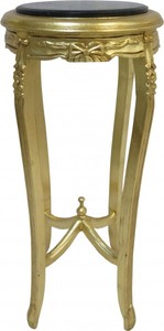 Casa Padrino Tavolino Barocco XL, Marmo Rotondo Oro e Nero, 91 x 41 cm