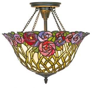 Casa Padrino Lampada da soffitto / Lampada a sospensione Tiffany Mosaico in vetro, diametro 40 cm - Lampada di lusso Casa Padrino Lampada da soffitto / Lampada a sospensione Tiffany Mosaico in vetro, diametro 40 cm - Lampada di lusso