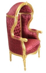 Casa Padrino Poltrona Trono Barocca per Bambini Motivo Bordeaux / Oro - Poltrona Palloncino, 55 x 50 x 110 cm Casa Padrino Poltrona Trono Barocca per Bambini Motivo Bordeaux / Oro - Poltrona Palloncino, 55 x 50 x 110 cm