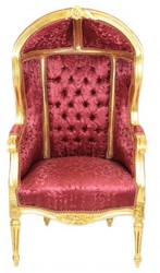 Casa Padrino Poltrona Trono Barocca per Bambini Motivo Bordeaux / Oro - Poltrona Palloncino, 55 x 50 x 110 cm Casa Padrino Poltrona Trono Barocca per Bambini Motivo Bordeaux / Oro - Poltrona Palloncino, 55 x 50 x 110 cm