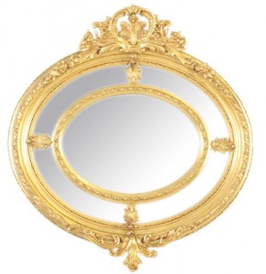 Casa Padrino Baroque Wall Mirror Round Gold 130 x 130 cm - Ornate Antique Style Mirror Casa Padrino Baroque Wall Mirror Round Gold 130 x 130 cm - Ornate Antique Style Mirror