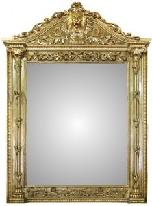 Casa Padrino Luxury Baroque Wall Mirror Lion Head Gold 260 x 160 cm - Solid and Heavy Antique Style Mirror Casa Padrino Luxury Baroque Wall Mirror Lion Head Gold 260 x 160 cm - Solid and Heavy Antique Style Mirror