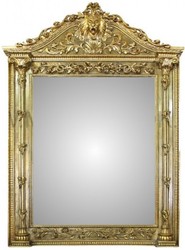 Casa Padrino Miroir Mural Baroque de Luxe Tête de Lion Or 260 x 160 cm - Miroir Massif Style Antique
