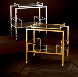 Luxus Edelstahl Trolley Servierwagen Gold
