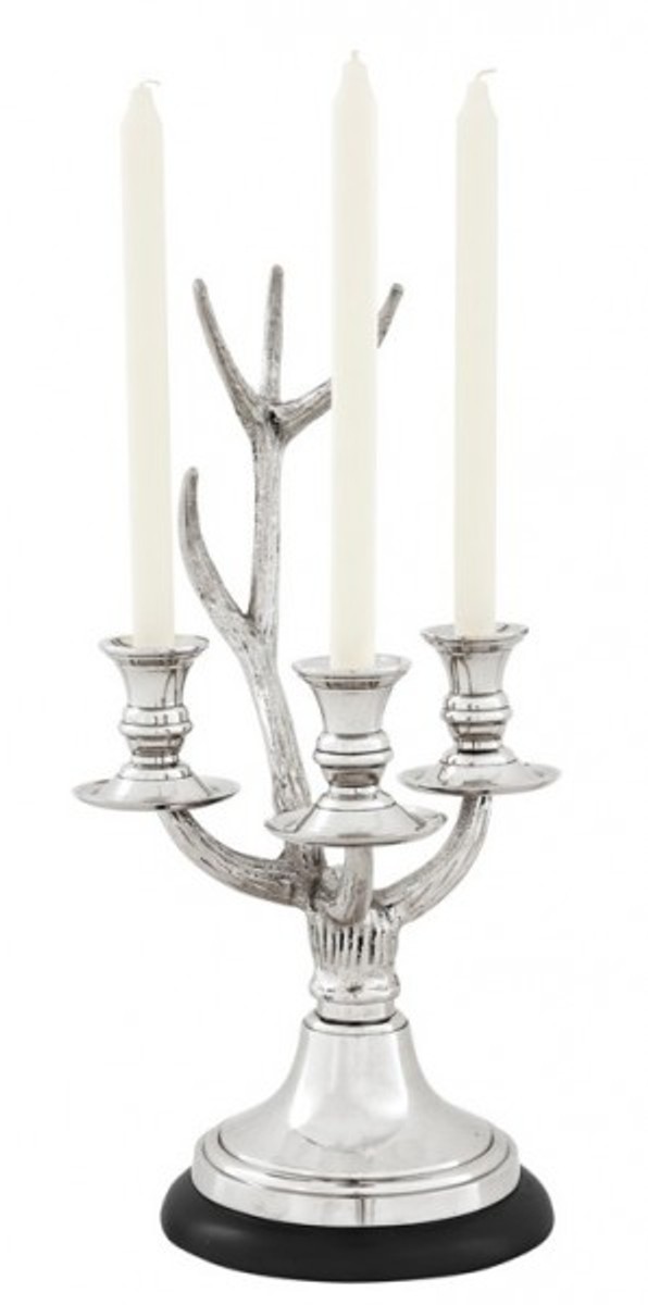 Casa Padrino Barock Luxus Kerzenständer Geweih Nickel Finish Casa Padrino Barock Luxus Kerzenständer Geweih Nickel Finish